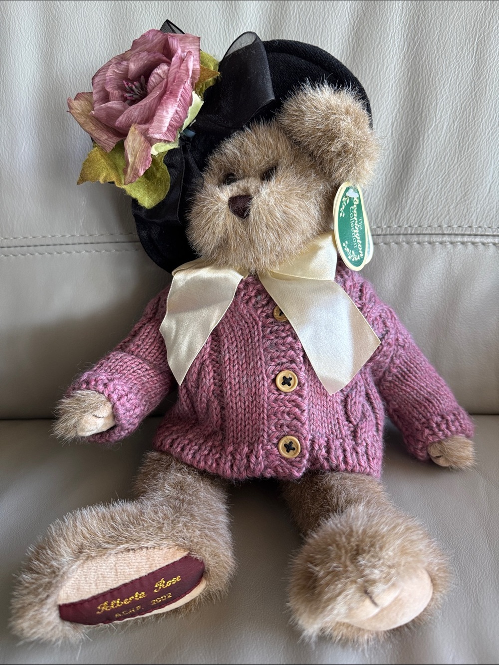 Vintage Bearington Collection Plush Teddy Bear Alberta Rose